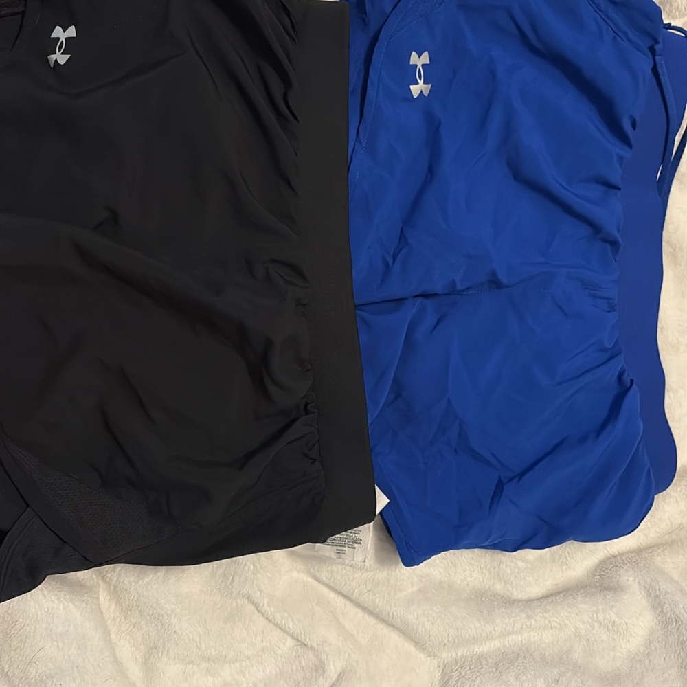 Under Armour Dual Pack Black and Blue Shorts
